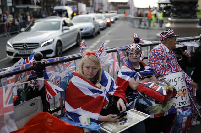 Royal well-wishers dressed in Union Jacks