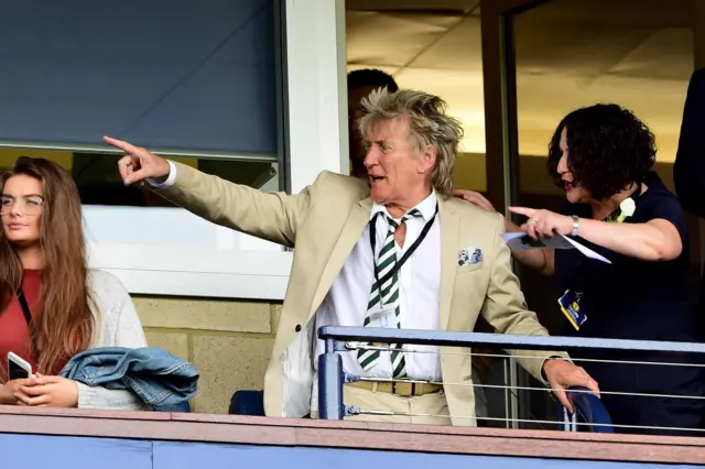 Celtic fan Rod Stewart at Hampden