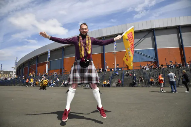 Motherwell supporter at Hampden