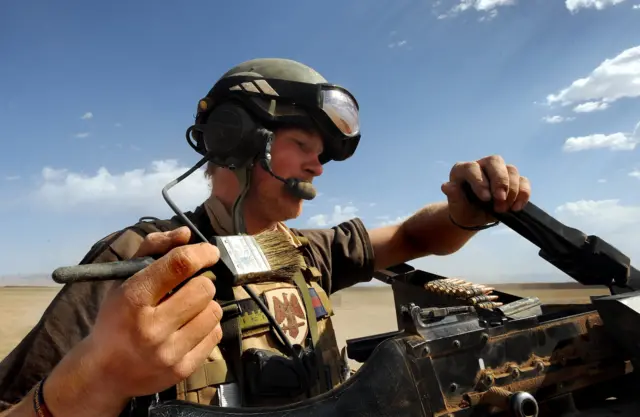 Prince Harry, serving in Afghanistan in 2008