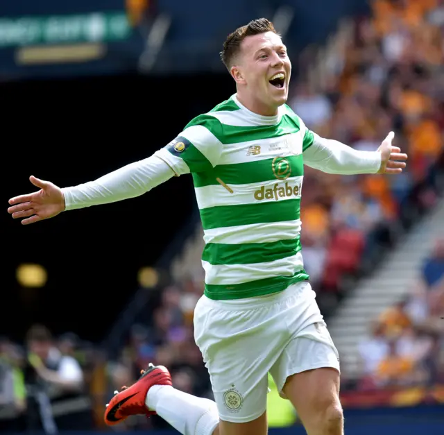 Callum McGregor celebrates scoring