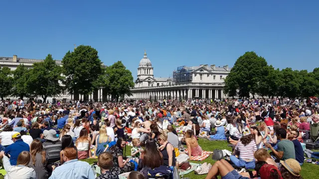 The crowds in Greenwich