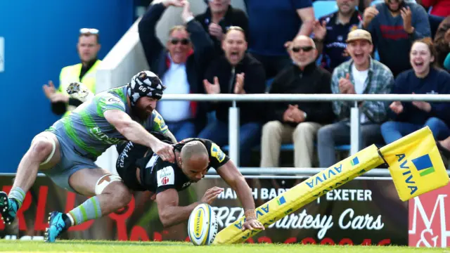 Olly Woodburn scores for Exeter