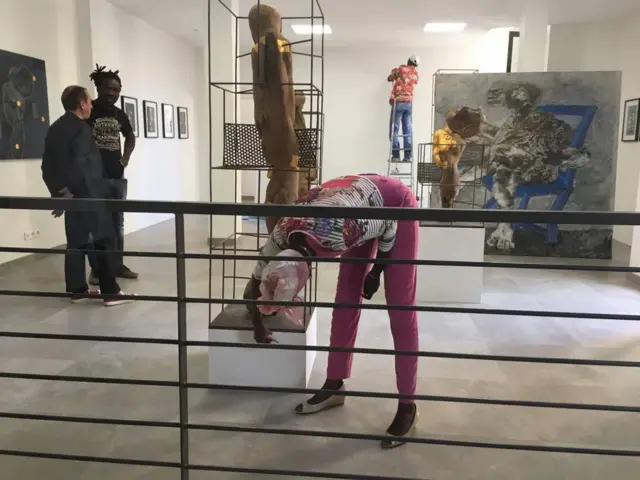 ’les fantomes de l afrique’ by French and Togolese artists Vincent Michea and Sadikou Oukpedjo