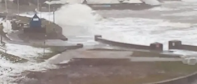 High seas at Scarborough's North Bay