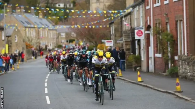 Cyclists taking part in the Tour de Yorkshire