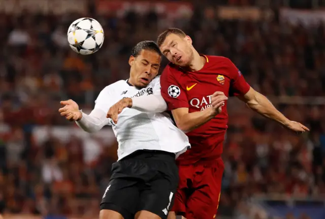 Edin Dzeko and Virgil van Dijk