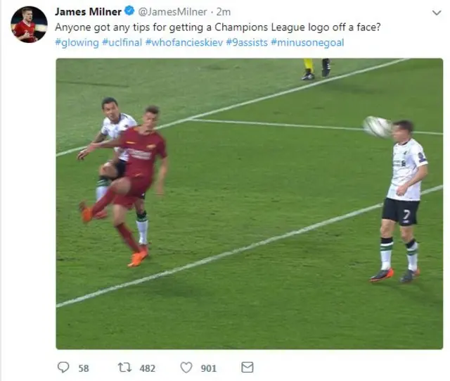 James Milner tweets