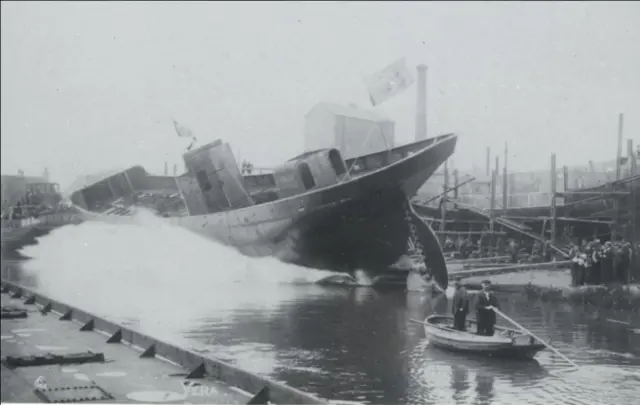 Launch of a ship called Vera 1940s.