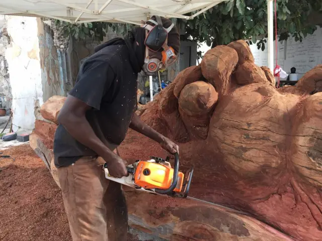 Ivorian sculptor Jems Robert Koko Bi