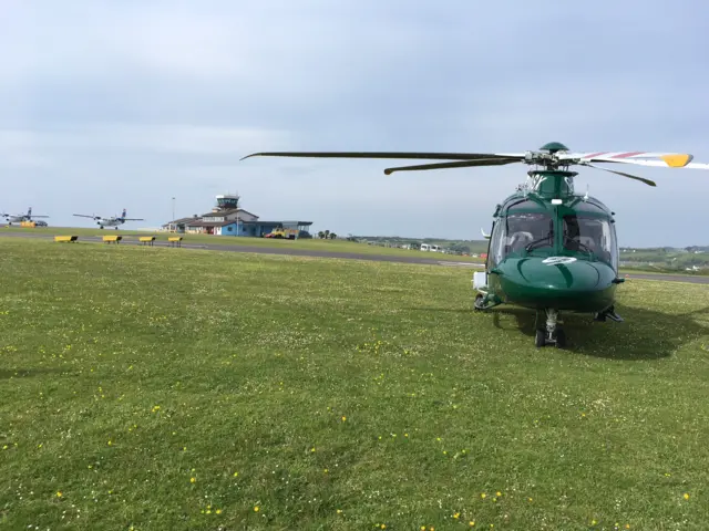 Helicopter at St Mary's