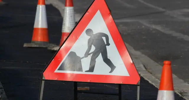 Roadworks sign