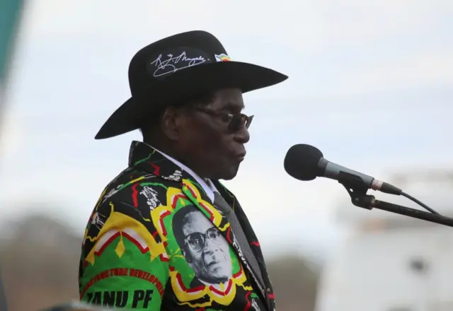 President Robert Mugabe addressed supporters of his ruling ZANU party at a rally in Chinhoyi, Zimbabwe, July 29, 2017