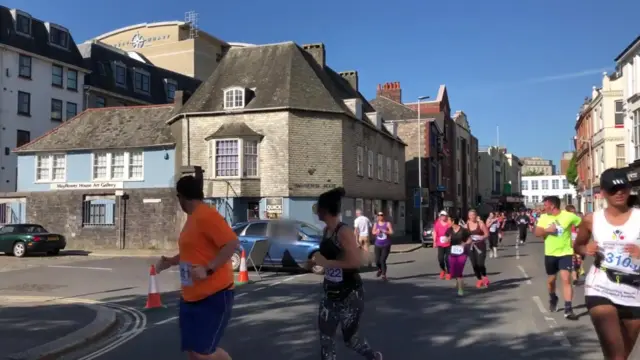 Car pulling onto route