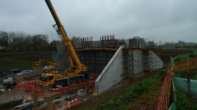 Bridge extension being built