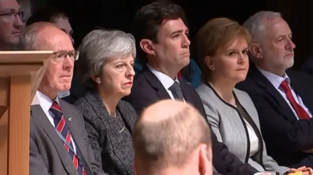 Sir Richard Leese, Theresa May, Andy Burnham, Nicola Sturgeon, Labour leader Jeremy Corbyn