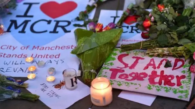 Floral tributes to Manchester attack victims