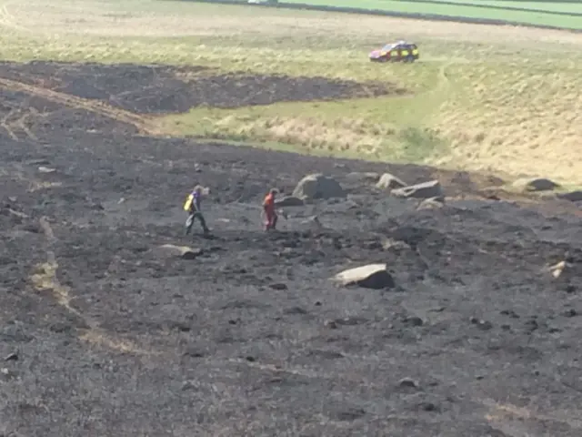 Moorland outside Sheffield after fire