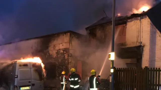 Firefighters on Hamstead Road