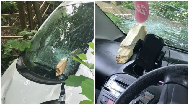 wood through windscreen