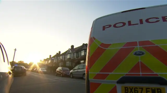 Police on the street yesterday