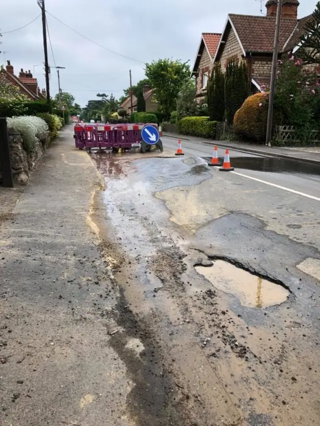 Burst water main in Appleby