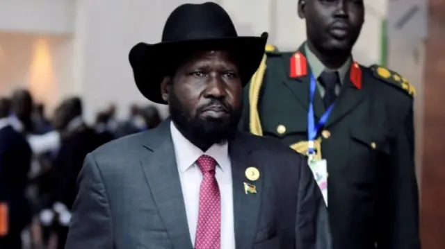 South Sudan"s President Salva Kiir Mayardit arrives for the 30th Ordinary Session of the Assembly of the Heads of State and the Government of the African Union in Addis Ababa, Ethiopia January 29, 2018