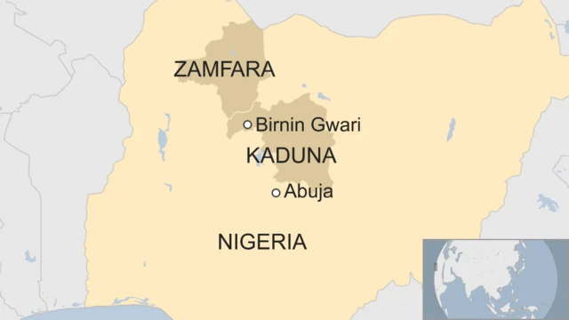 A map showing Kaduna State