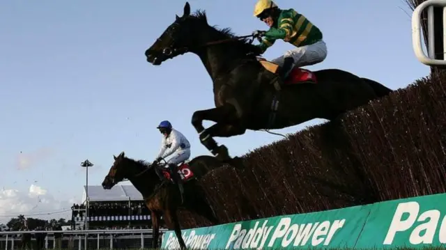 Paddy Power logo at horse racing