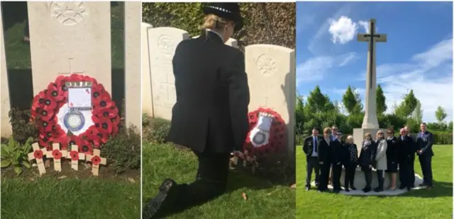 Officer at grave