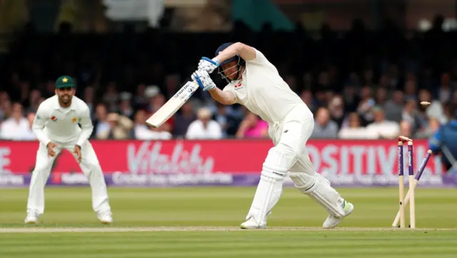 Jonny Bairstow is bowled