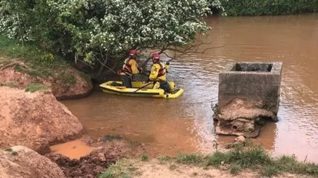 Fire crews on the water