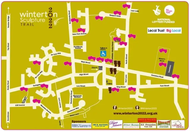 Map of where sculptures will be