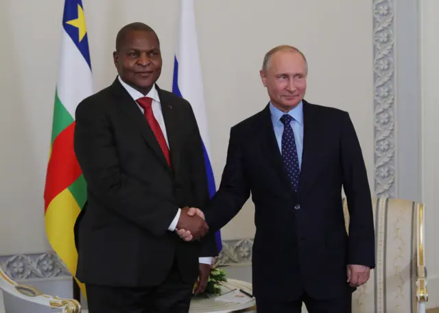 Russian President Vladimir Putin and the leader of CAR