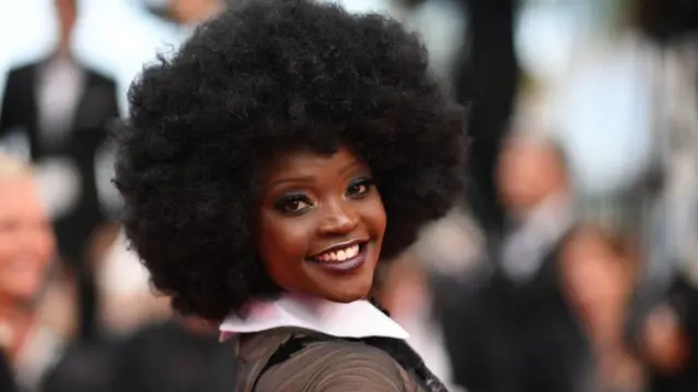 While Tanzanian model Miriam Odemba attends the screening of The Wild Pear Tree at the Cannes Film Festival in southern France.