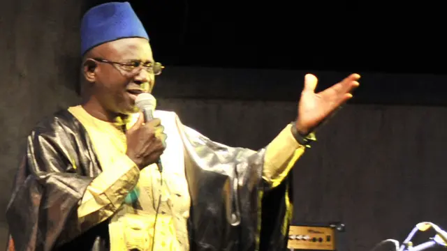 Malian musician Kasse Mady Diabate performs during a Jazz festival in Bamako on 30 April 2016