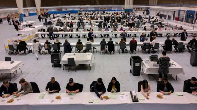 Verification of ballot papers at Derby Arena