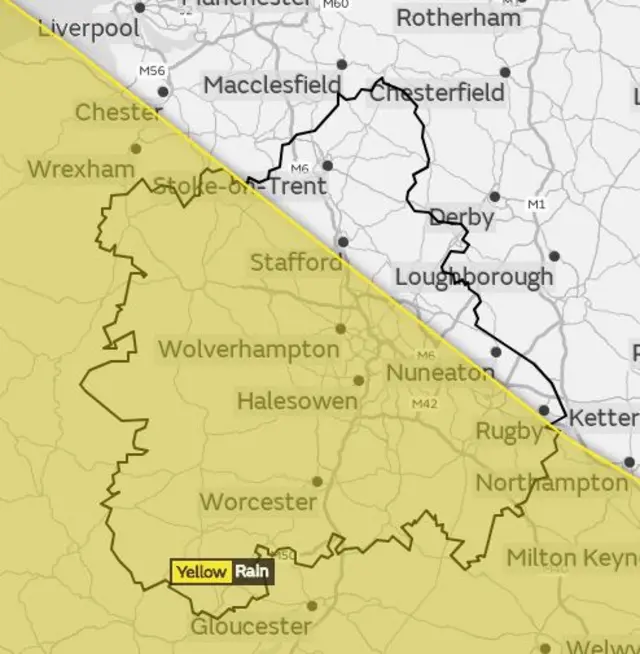 Weather warning map