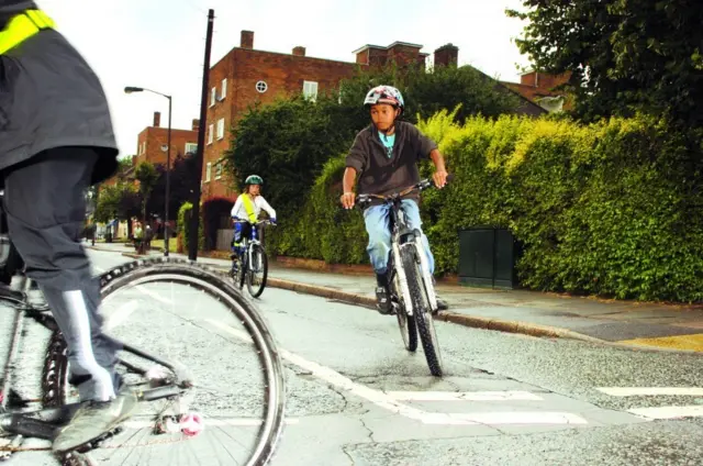 Children on bikes