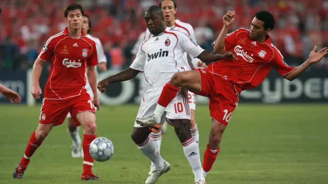 Xabi Alonso, Clarence Seedorf and Jermain Pennant