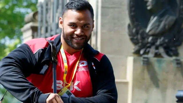 Billy Vunipola walks through the gates of Twickenham