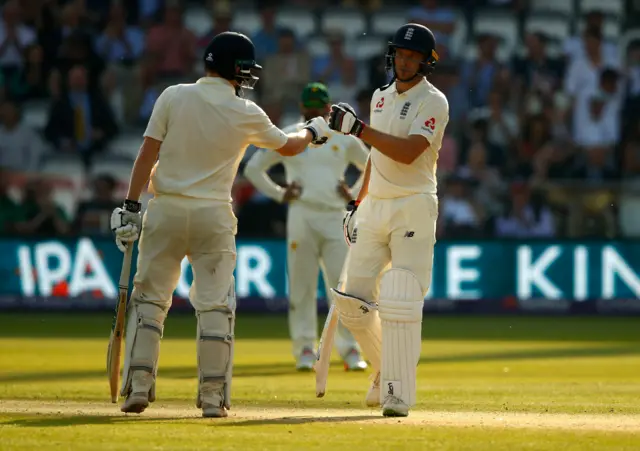 Dom Bess and Jos Buttler of England