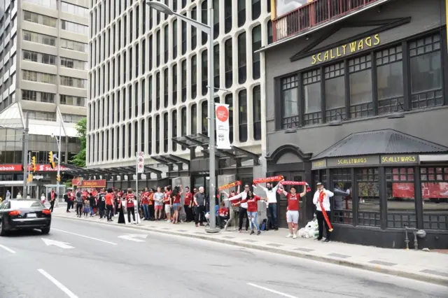 Liverpool fans in Toronto