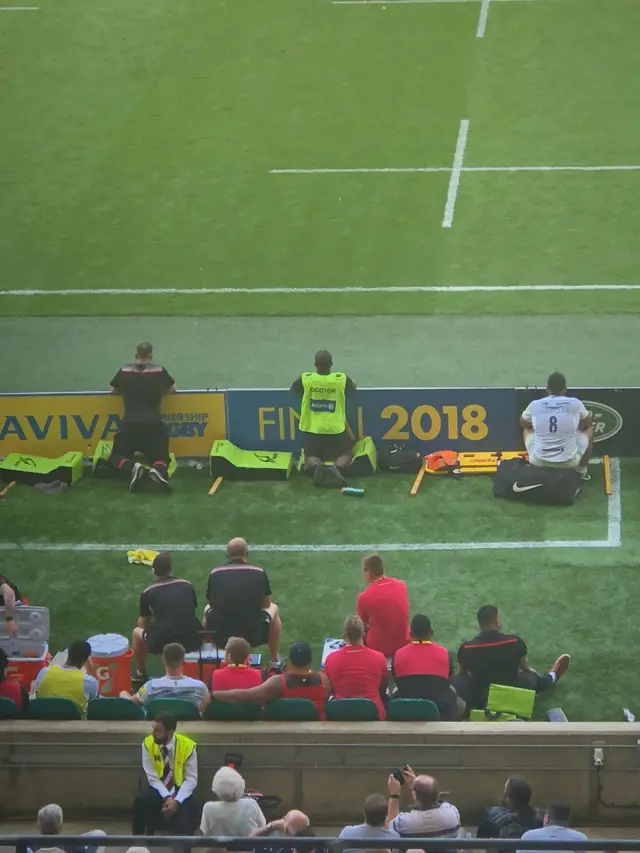 Billy Vunipola pitchside.