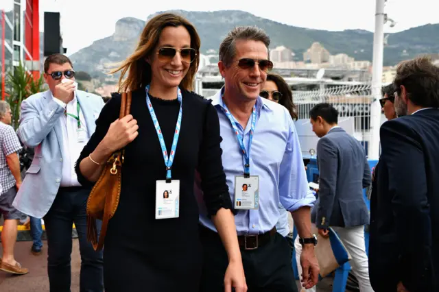 Hugh Grant and his wife Anna Eberstein