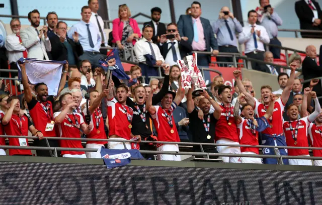 Rotherham lift the trophy