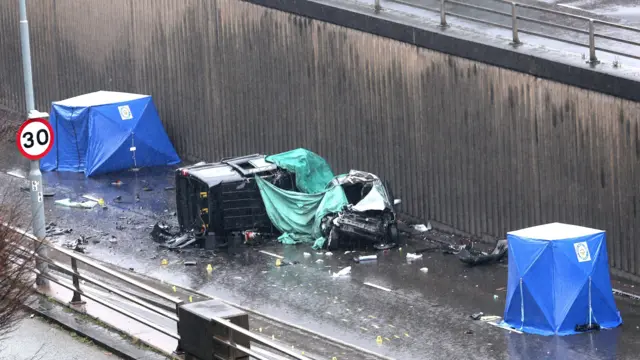 Birmingham crash scene, December 2017