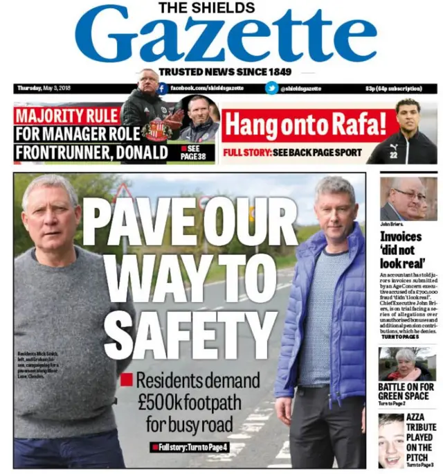 Shields gazette front page