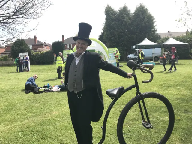 Penny farthing rider