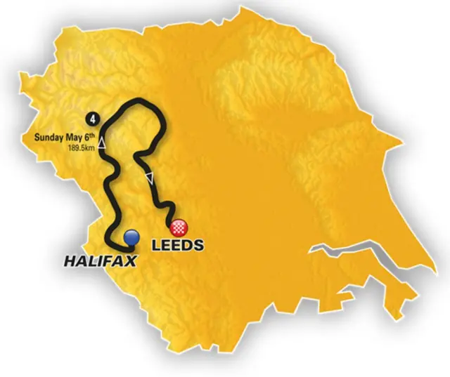 Stage 4 map of the Tour de Yorkshire